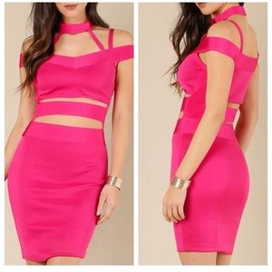 Wow Couture Hot Pink Bandage Dress
